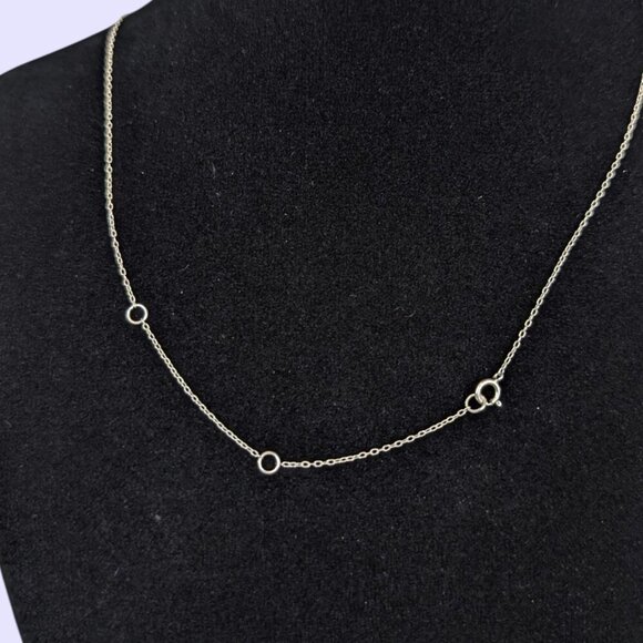 V. Dainty Sterling Silver Chain Pendant Necklace - Picture 4 of 6